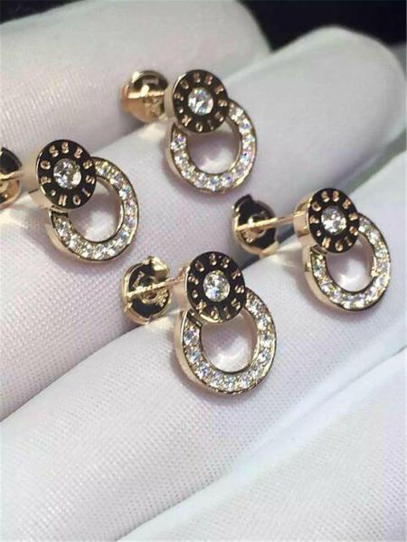 Luxury jewe factory earrings gold diamond  18k gold  white gold yellow gold rose gold diamond earrings