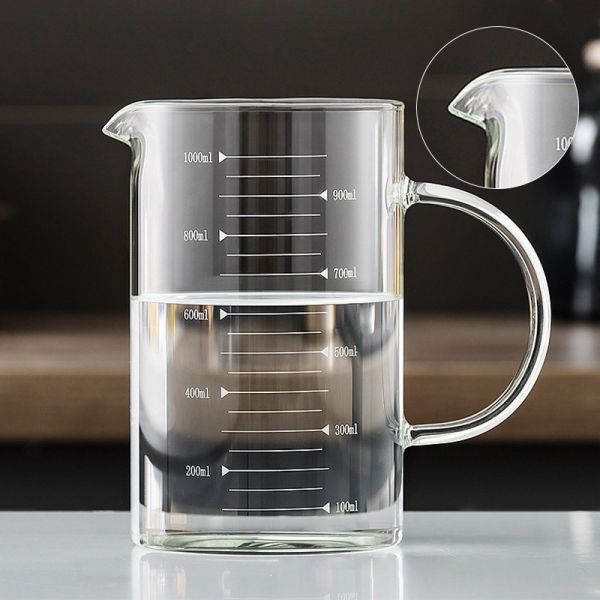 Multi Purpose Single Wall Glass Mug Heat Resistant High Borosilicate Measuring Cup