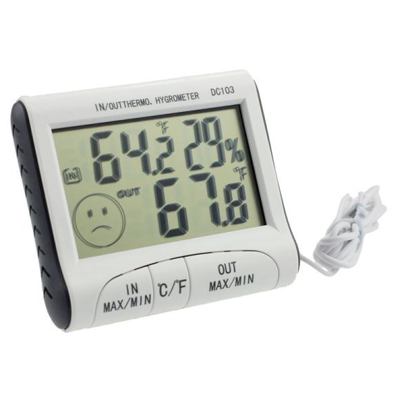 Temperature Humidity 2.9 LCD Indoor/Outdoor Digital Thermometer Hygrometer Meter w/Wired