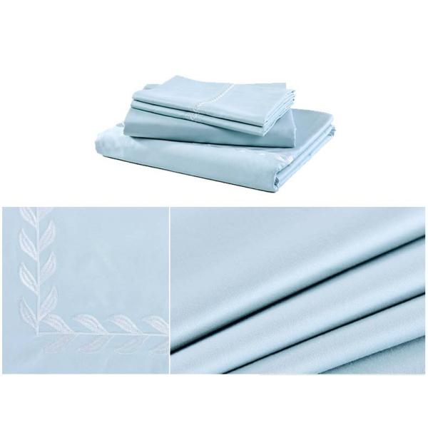 Simple Embroidered Twin Size Bedding Sets 100% Cotton 4 Pcs For Home / Hotel
