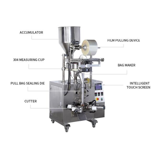 20-60bags/min Triangle Bag Packing Machine , Chocolate Snacks Peanuts Packaging Machine