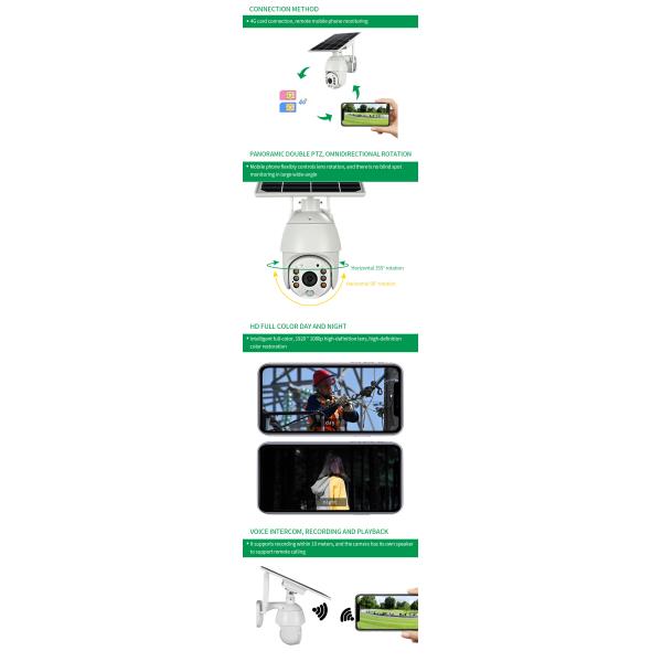 Solar Camera 360 Degree Track Remote Wireless Network Hd Night Vision And Outdoor Monitor