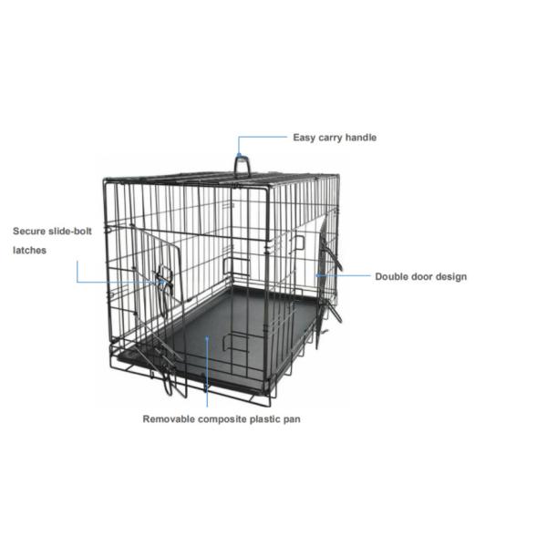 19 Inch Large Metal Dog Cage Professional Folding With Wheels
