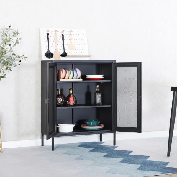 H1015mm Living Room Storage Cabinet Modern Steel Sideboard Storage Cabinet