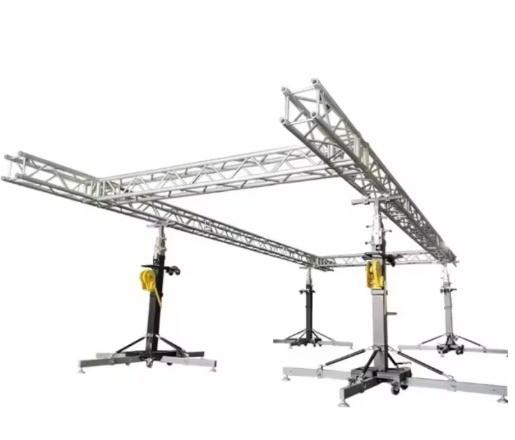 Portable Light Duty Line Array Speaker Crank Stand With Lift Tower Truss Adapter