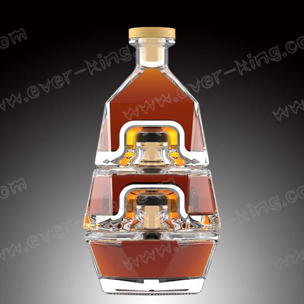 Top del tornillo del OEM 750ml Brandy Glass Bottle With Plastic