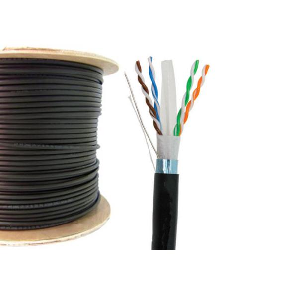 Outdoor Double Sheath Bulk CAT Cable Direct Burial UTP / FTP Black Color