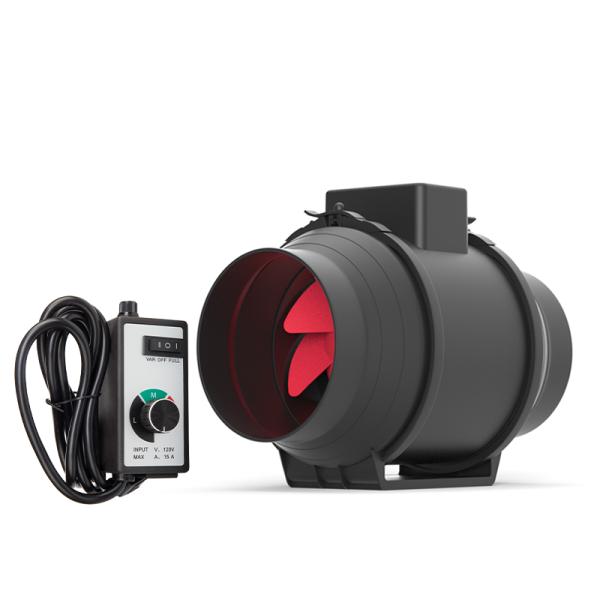 OEM Design Black Mass Silent Inline Fresh Air Wind Mixed Flow Duct Extractor Fan