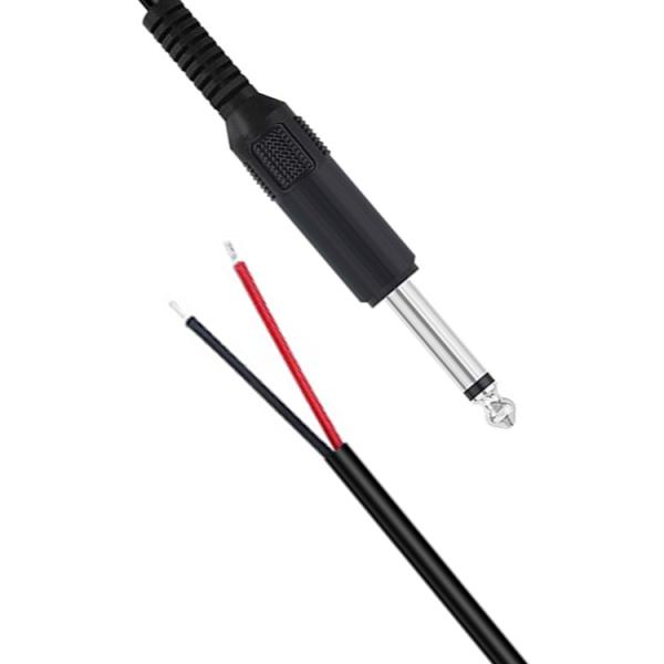 6.35mm 1/4 Inch TS 2 Ploes Jack Mono Male Audio Plug to Bare Wire Open End Cable for Microphone