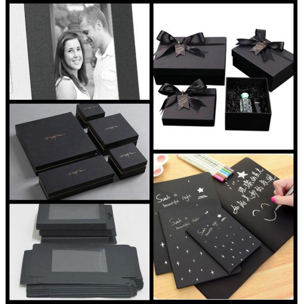 Papel de cartón de cubierta negra 280 gramos 8.5 x 11 pulgadas sin recubrimiento liso