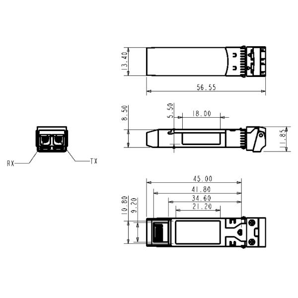 модуль приемопередатчика ДОМ приемопередатчика 850нм 100м оптического волокна СТАРШЕГО 25Г СФП28