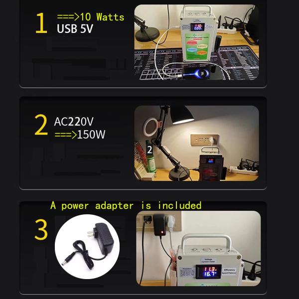 Hand Crank Generator USB 5V Mobile Phone Power Bank AC 220V 150W Emergency Power Station