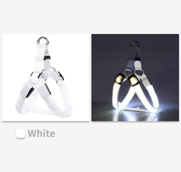 LED Night Dog Harness Vest Rechargeable USB Reflective Design Adjustable Leash Outdoor Walks