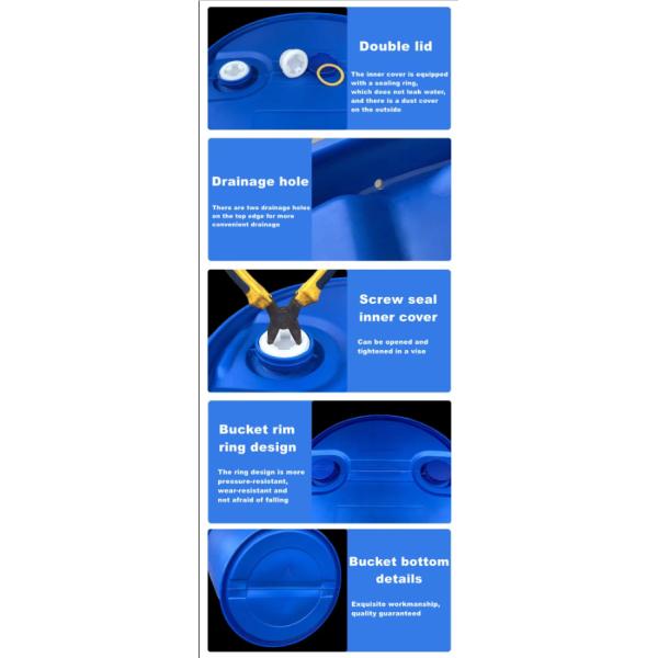 Blue Plastic HDPE Food Storage Drum Open Top Barrel Keg 394*880mm
