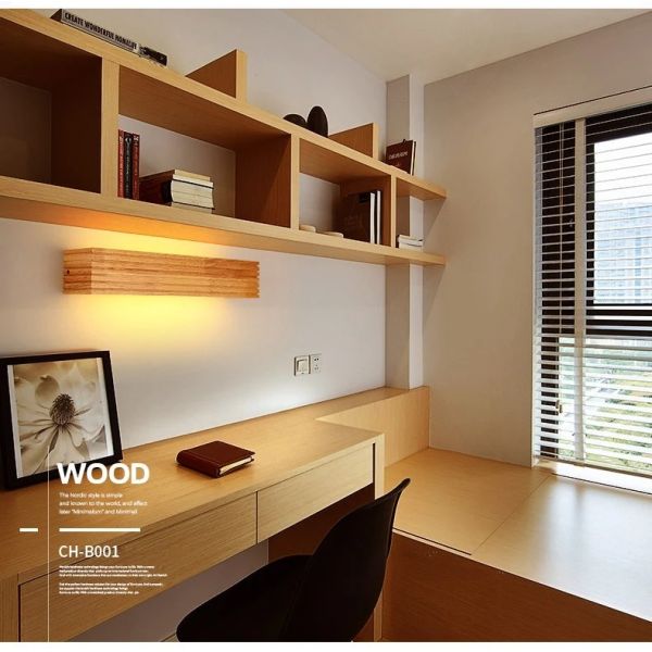 Bathroom Mirror Indoor Lighting Linear Solid Wood LED Wall Lamps (WH-VR-134)