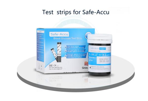 SAFE ACCU Sinocare Blood Glucose Test Strips 30-60% HCT Venous Plasma Calibration Sample For Glucometer Sugar Blood Met
