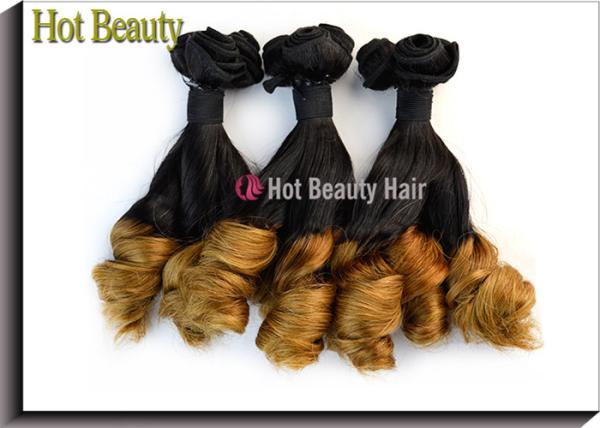 Tangle Free 7A Grade Virgin Hair Omgbre Spring Curl Weave Two Tone Color
