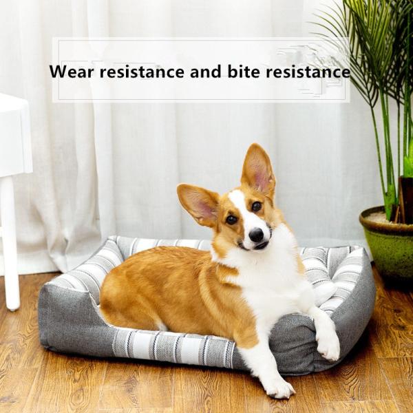 Конура собаки Striped квадрата кровати собаки большая, конура любимца зимы, многоцелевая кровать собаки и поставки любимца на все сезоны