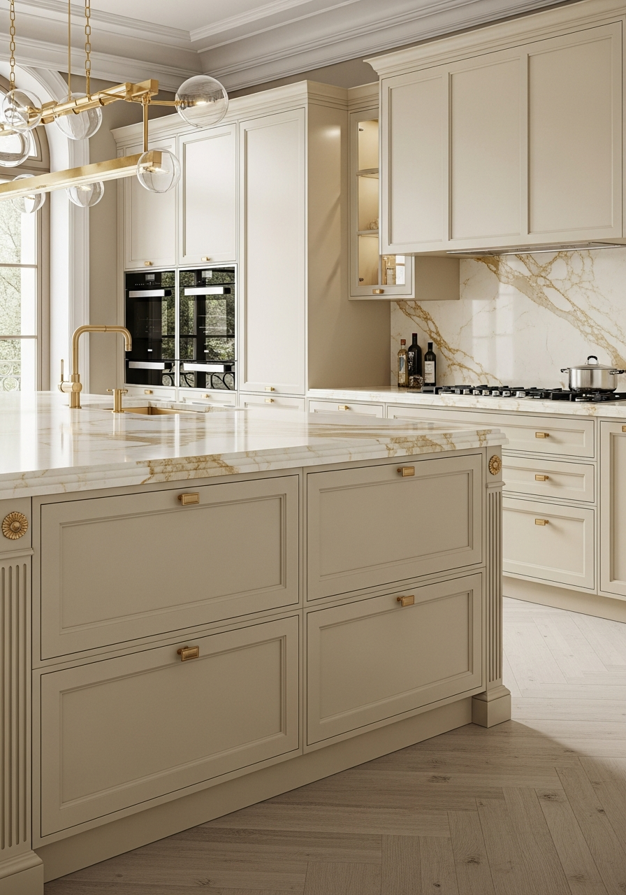 Champagne Gold Island Kitchen in 304 Stainless Steel