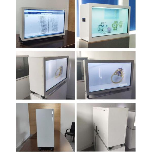 HDMI VGA Transparent LCD Showcase Box 65in Digital LCD Display Signage