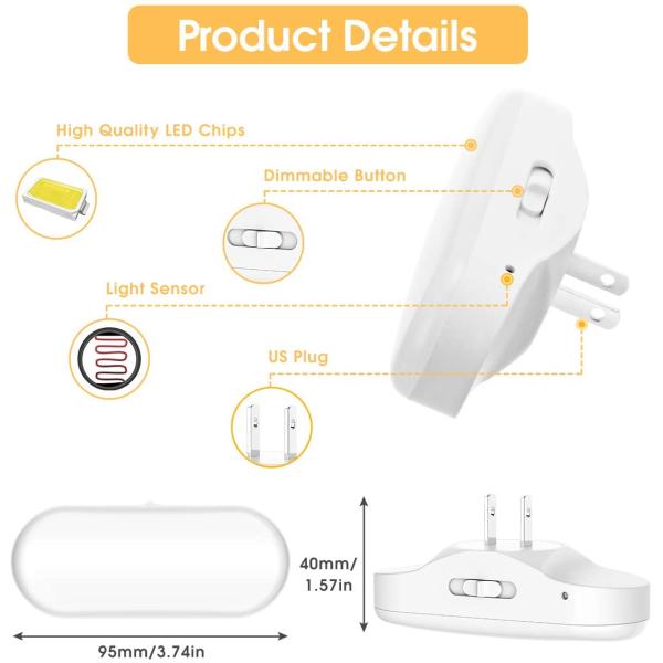 12pcs Led  AC110V Children'S Plug In Night Light / Amber Led Night Light