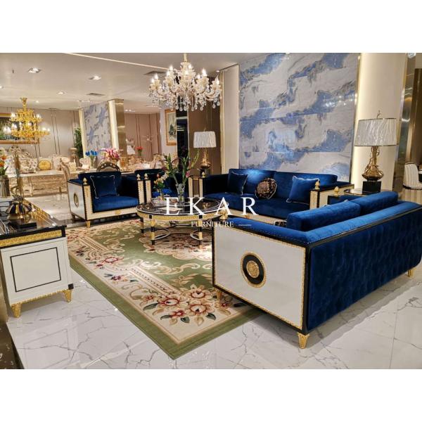 Spanish Style Wooden Design Royal Furniture fabric Upholstery latest modern Contemporary Sofa Set