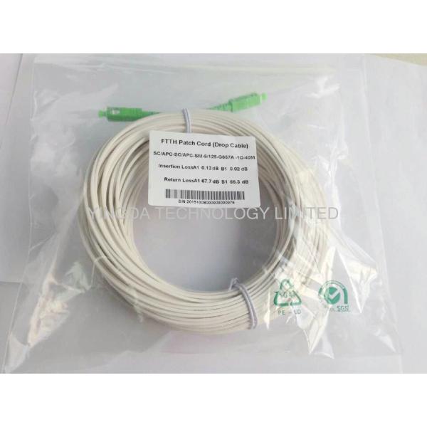 Оптическое волокно Patchcord FTTH 1 SC сердечника/APC - симплекс 40M FRP SC/APCSM 657A