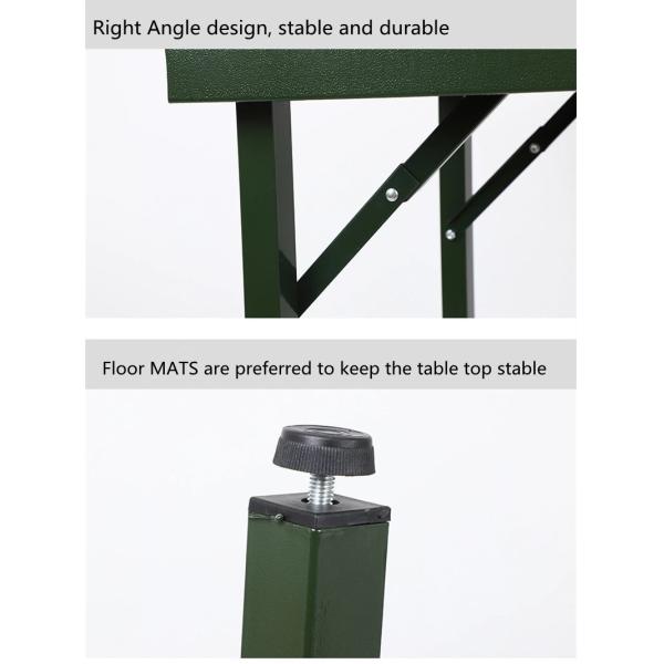 Foldable Camping Picnic Table 120*60*75cm Steel Military Portable Folding Table