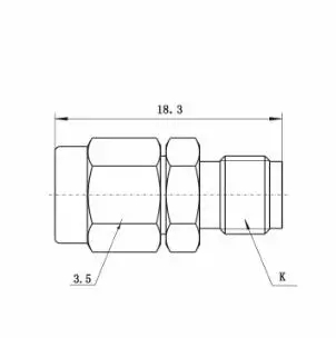 Nickel Plated 3.5mm to 2.4mm Type Male to Female (MMW)Millimeter Wave Adaptor Connectors