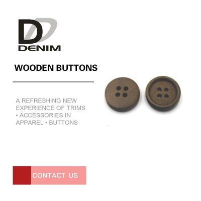 Winter Sweater Coloured Wooden Buttons 12L 14L 16L 18L Good Wear Resistance