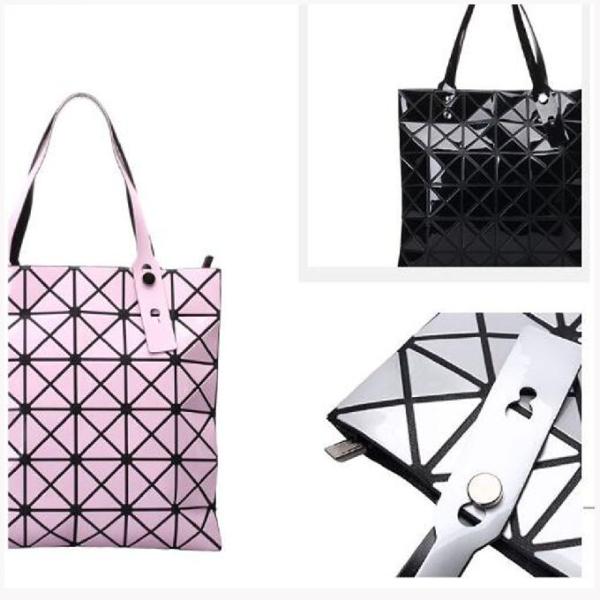 Plier un sac à provisions portatif rhombique d'épaule