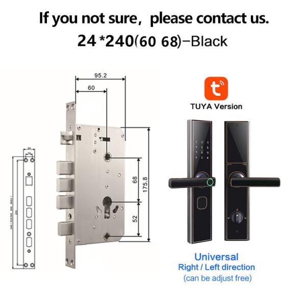 300mm Fingerprint Gate Lock FCC Black Digital Door Lock For Home Hotel