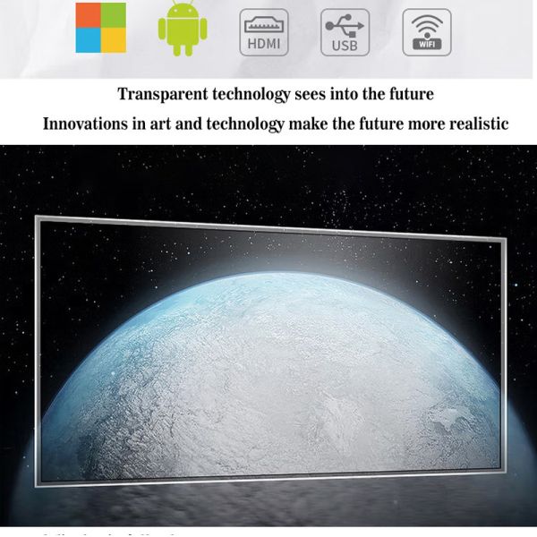 55 Inch 4k Ultra Thin OLED Transparent Screen 400nit For High Definition Digital Display