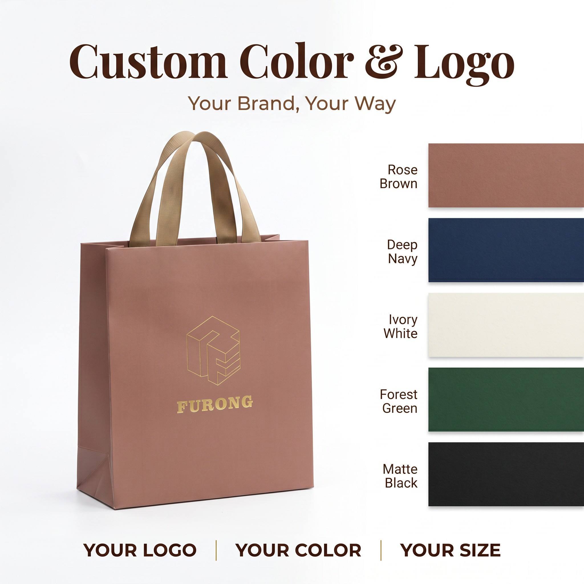 Luxury Recyclable Art Paper Packaging Bags Custom Logo Printed Jewelry Kraft Paper Bag