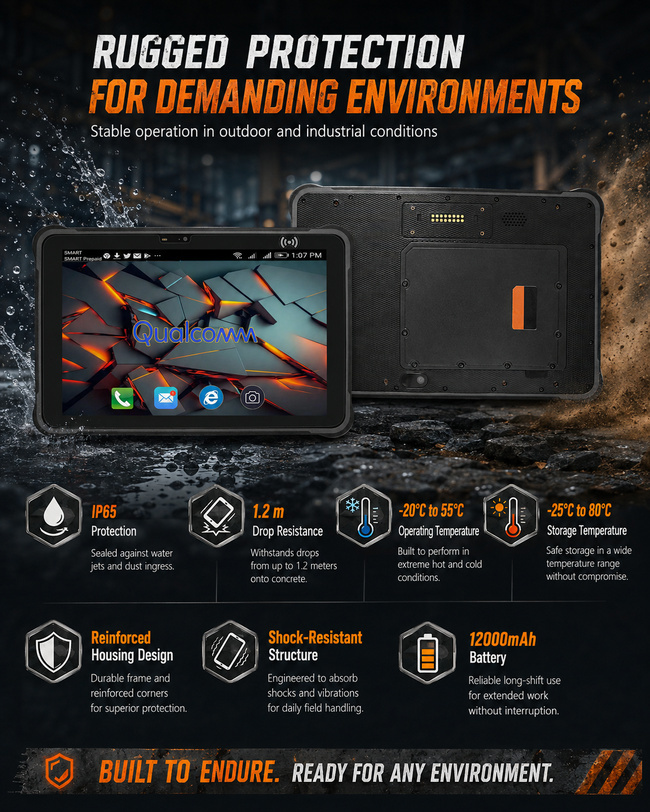 Energy Rugged Tablet for Oil and Gas Operations 10.1 Inch Handles Asset Tracking Data