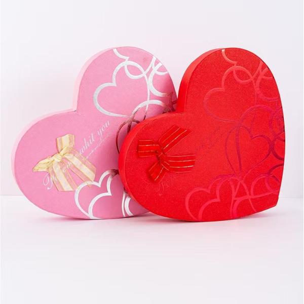 Boîte d'emballage en carton en forme de cœur de Saint-Valentin personnalisée faite à la main avec logo et séparateur