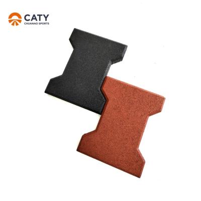 Non Slip Interlocking Rubber Pavers Recycled Durable For Stable Footpaths