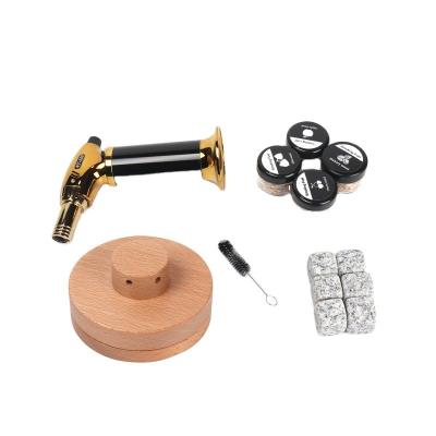 Kit de fumeur de cocktail avec torche Boisson Whiskey Bourbon Fumeur Kit d'infuseur avec 4 saveurs Frites de bois Kit à l'ancienne pour hommes