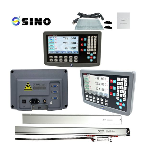 SINO SDS2-3V 3-Axis Digital Readout DRO Kit with High Precision Glass Scale for Lathe Milling Machine IP67 Protection