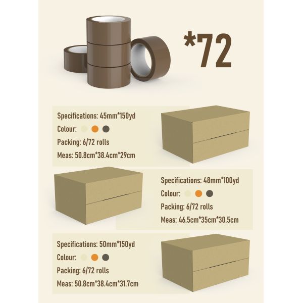 Poker Supoker Silent Tape Sealing Packing Low Noise Silent Tape 48mm-15mm