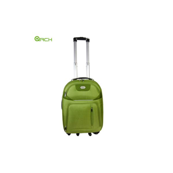 1680D Imitation Nylon Checked Luggage with Spinner Wheels and Three Front Pockets