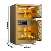 Caja de seguridad con cerradura de huellas digitales de semiconductor para seguridad en el hogar YB/RS-80D Caja de seguridad con cerradura biométrica de oro