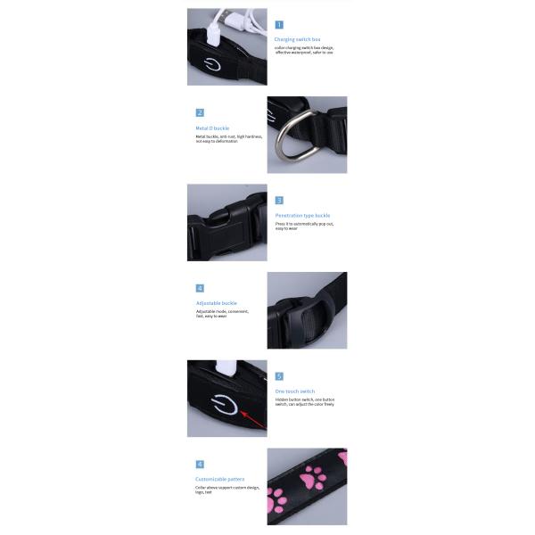 All Season LED Flashing Dog Collar Small Medium Large Illuminated Dog Collar