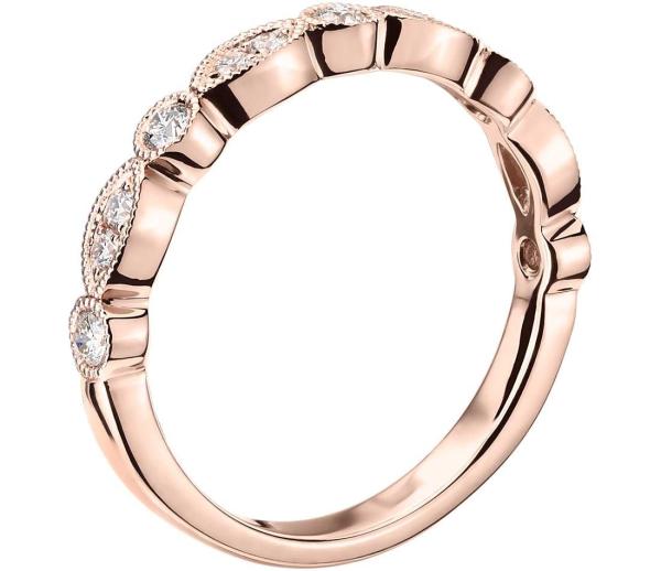 Rose Gold Jewelry 14K Natural Diamond Engagement Ring Round Cut