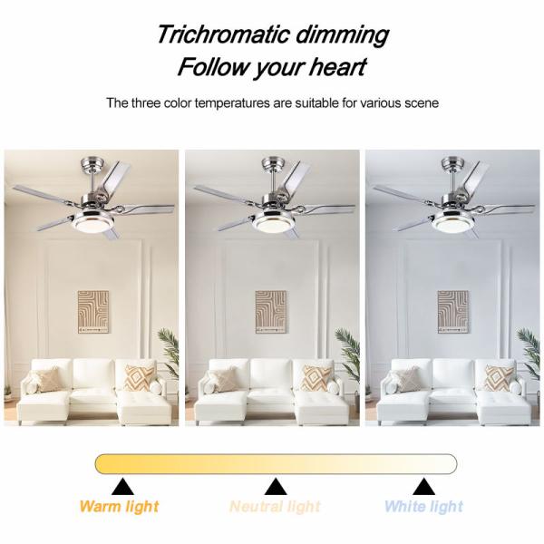 Ventilateur de plafond de salon avec lumière Ventilateur de plafond décoratif moderne avec lumières LED