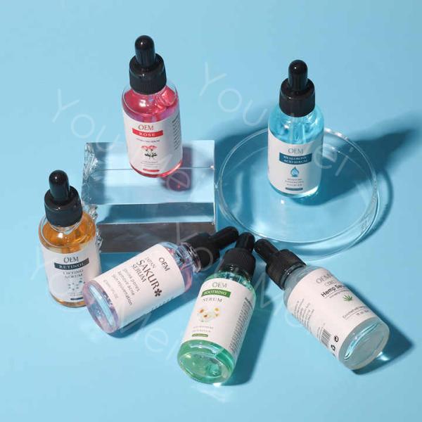 Cara orgánica vitamina C ácido hialurónico péptido suero crema antiarrugas ODM