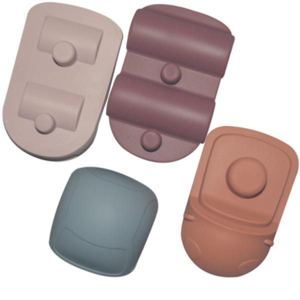MHC Montessori Educational Infant Taxi Silicone Stacking Blocks Silicone Stacking Toys