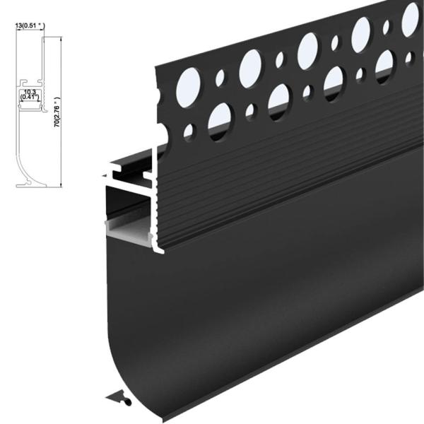 Профиль ламп стены алюминиевый для освещения плинтуса Trimless прокладки СИД анодировал