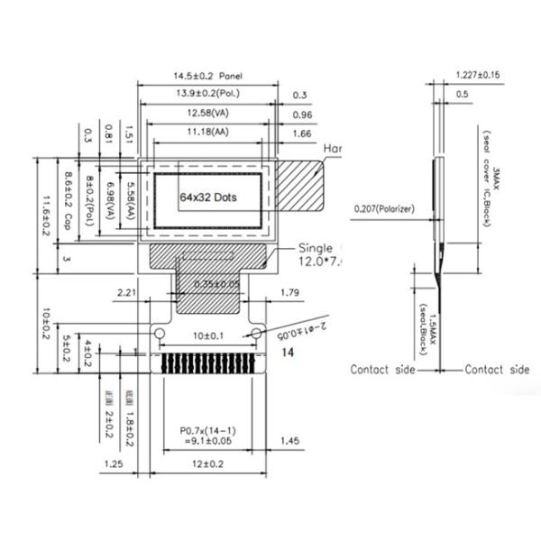 Низкая стоимость малых размеров OLED дисплей 0,49 дюймовый интерфейс I2C для портативных приложений