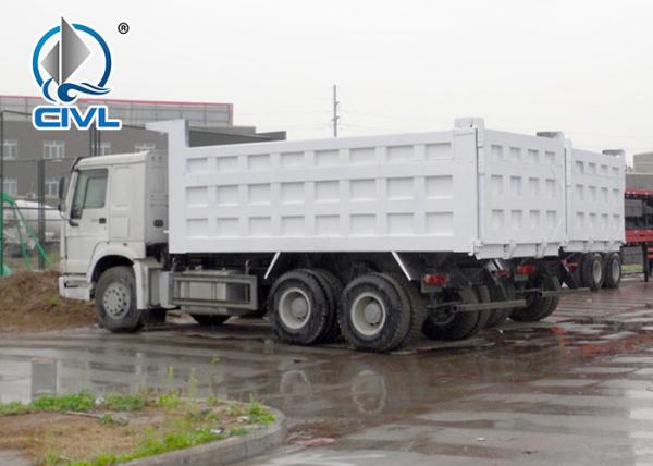 White color RHD Heavy Duty Dump Truck 6X4 Drive Type 15M3 30T load capacity